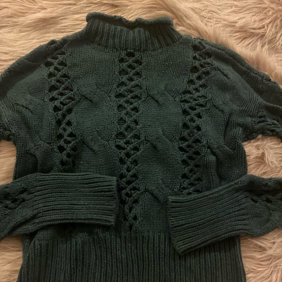 Forest green cowl neck Express long sleeved sweater - Picture 6 of 6